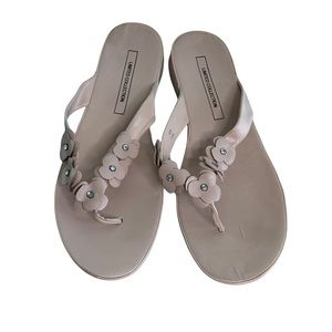 Limited Collection Size 11 Flip Flops Pink Floral with Rhinestones